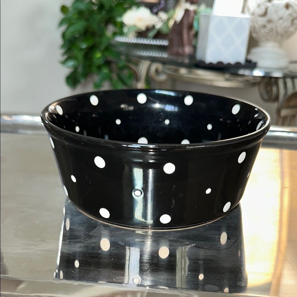 Black Polka Dot Temp-Tations by Tara bowl